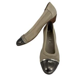 AGL Attilio Giusti Leombruni 37 Womens Sz 7 Cap Toe Kitten Heel Shoes Leather